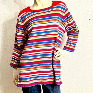 Bechamel Multi Color 3/4 Sleeve Stiped Shirt.                         LS-2